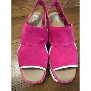 Sorel Joanie III Slingback Suede Wedge Hot PinkSize 8.5